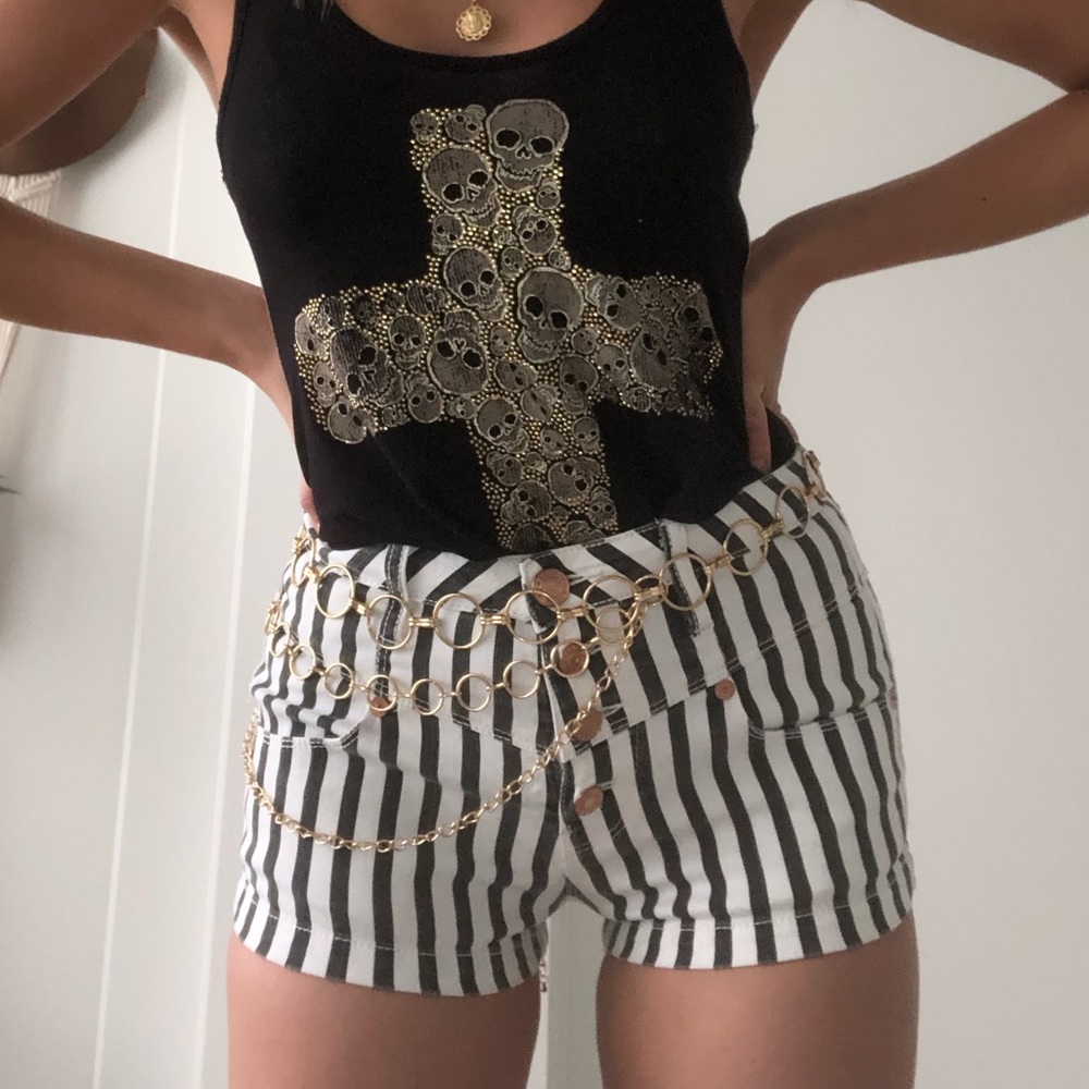 Black & White Striped Shorts